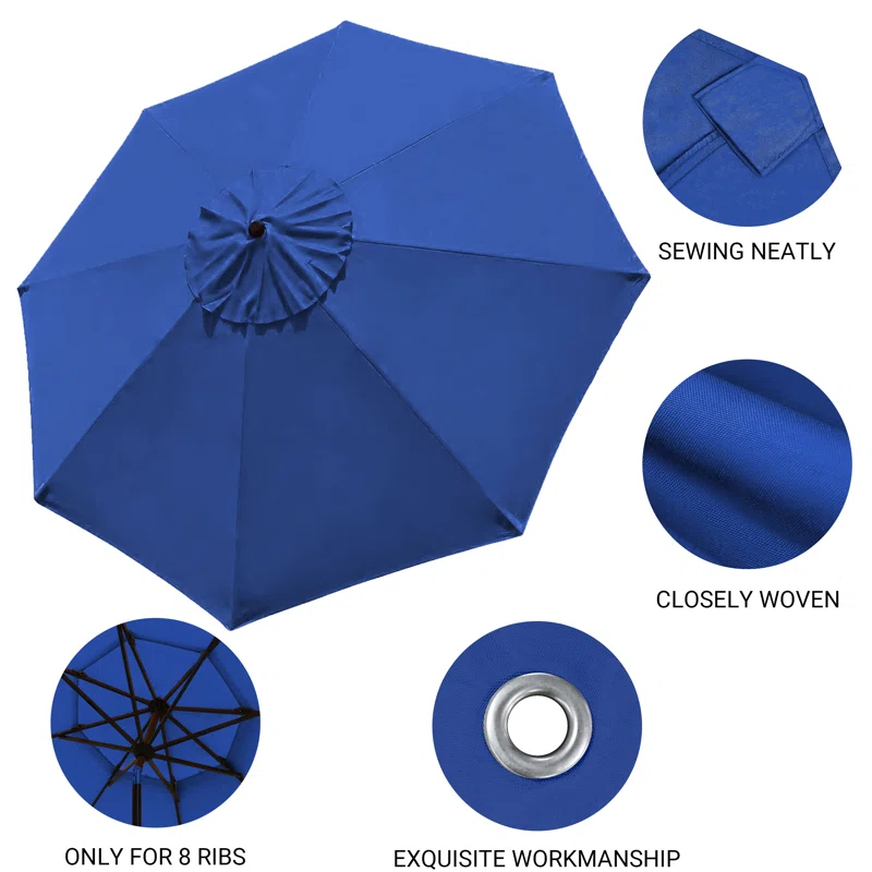 Arlmont & Co. Caeleb Fabric Replacement Cover 8 Ribs Market Patio Umbrella Cover