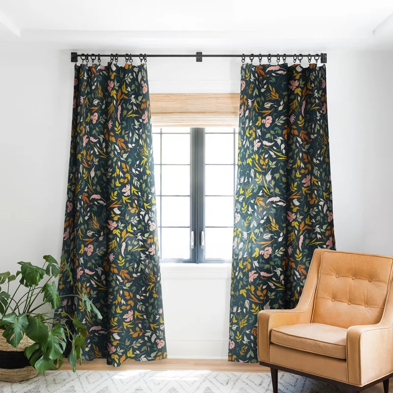 East Urban Home Marta Barragan Camarasa Wild Leaves Nature Dark Blackout Window Curtain