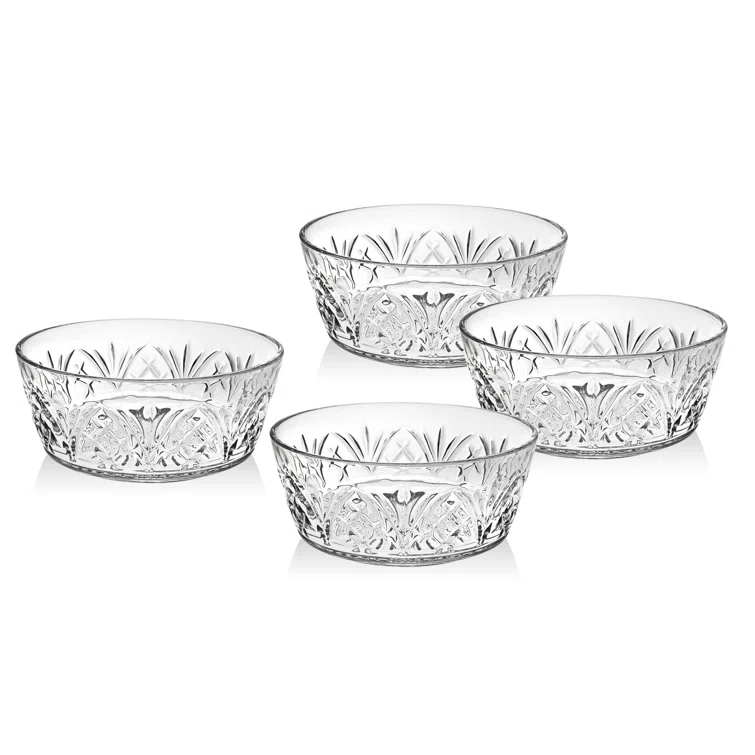 Godinger Silver Art Co Dublin Crystal Cereal Bowl 18oz (Set of 4)