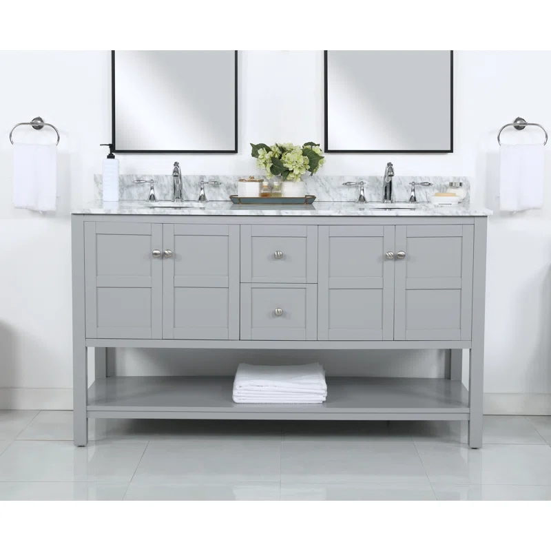 Lark Manor™ Amyra Hoefer 60" Double Bathroom Vanity Set
