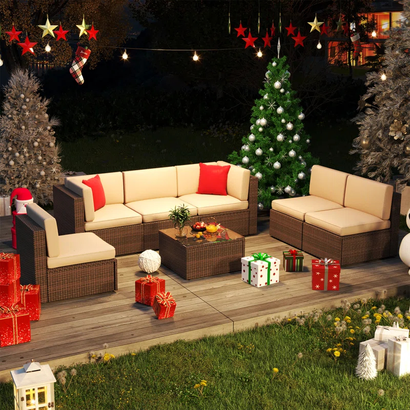 Aoxun 6 - Person Patio Conversation Sets
