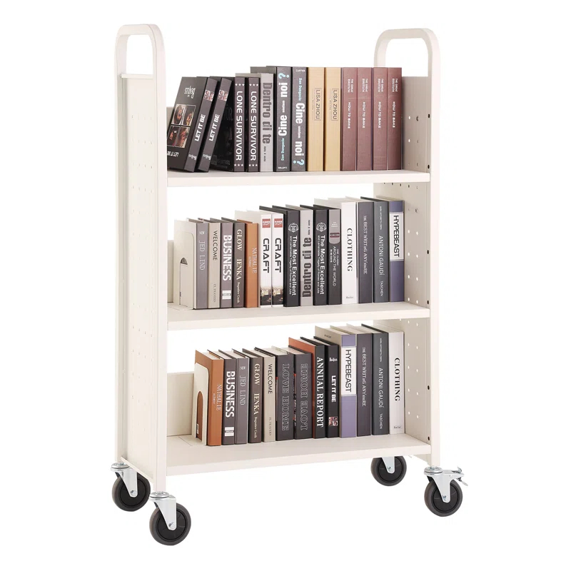 VEVOR 49.2'' H x 31.1'' W Book Cart with Wheels