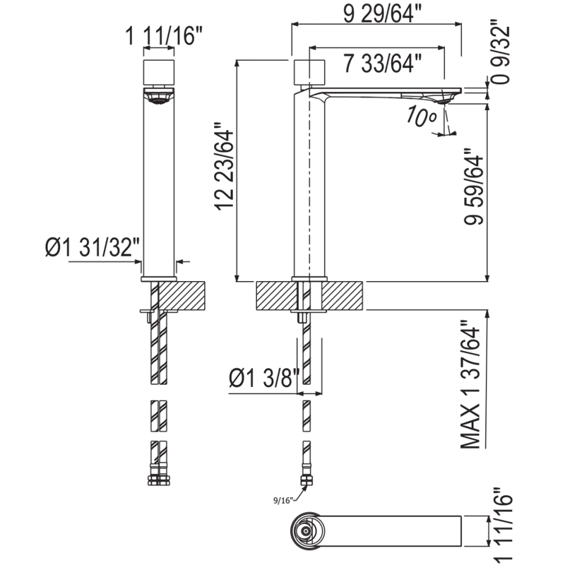 Eclissi Single Handle Tall Lavatory Faucet