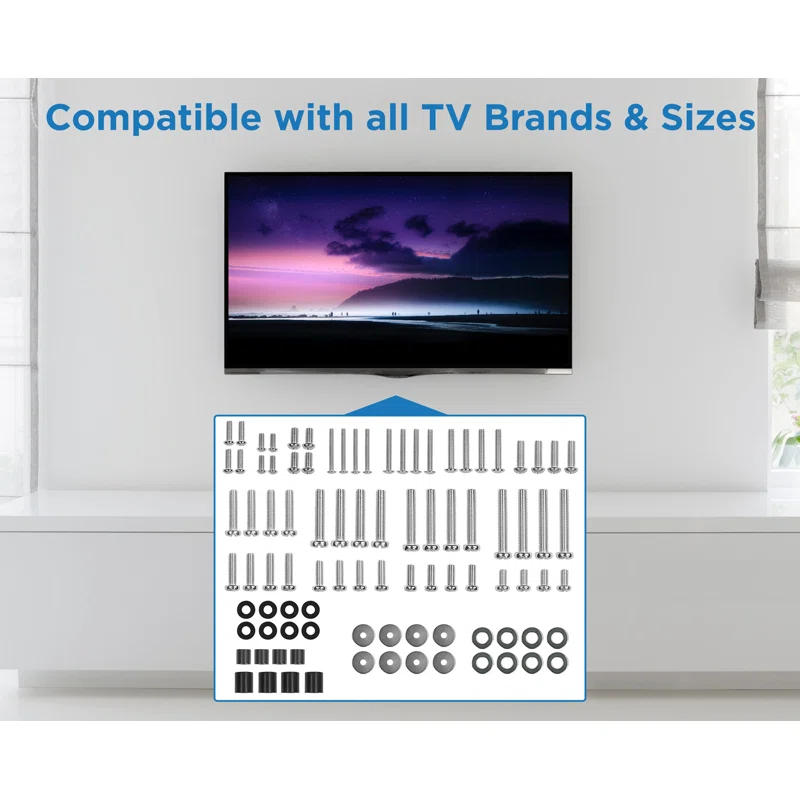Mount-it Mount-It! TV Mounting Hardware Kit, VESA Wall Mount Screw, Washer, Spacer Pack for TVs and Monitors