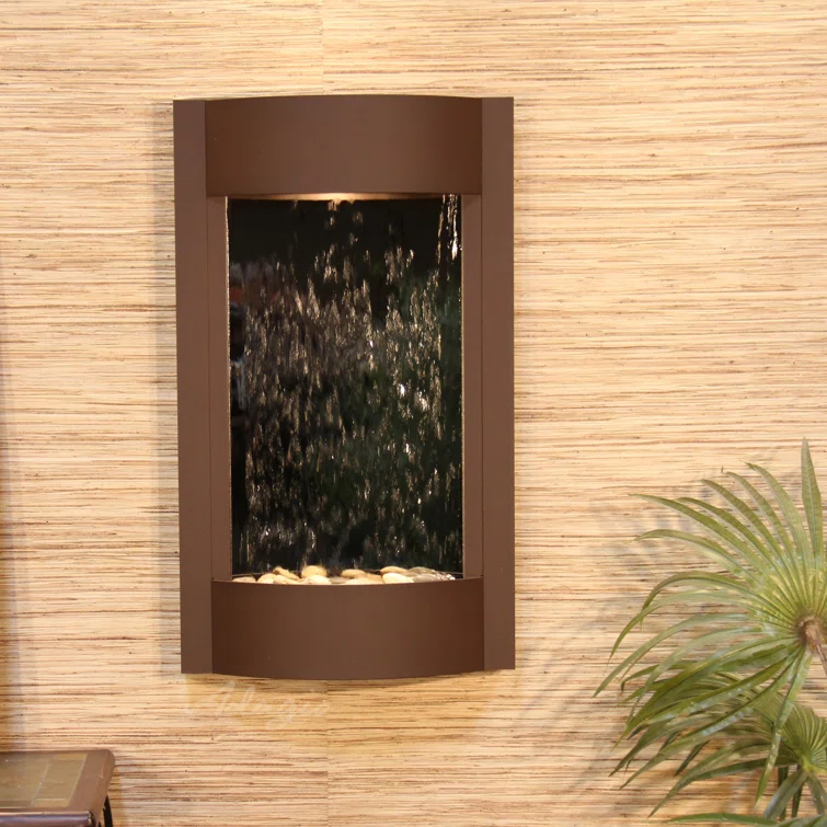 Serene Waters Acrylic Weather Resistant Wall Base Fountain with Light