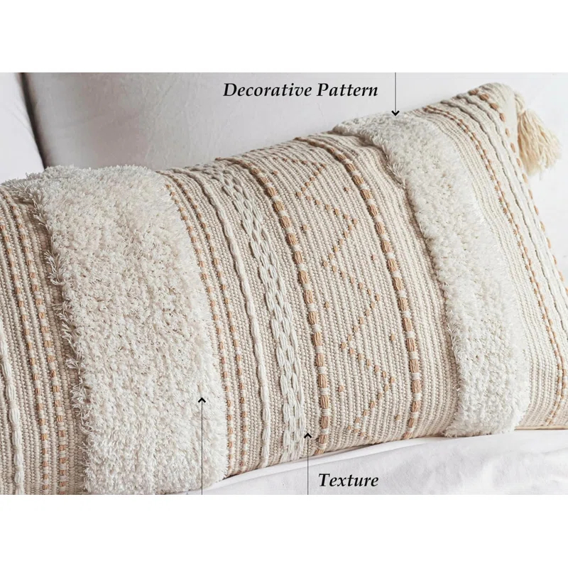 POFIMP 14X36 Rectangle Bohemian Style Pillow Cover For Sofa Living Room Decoration (1 Pack)