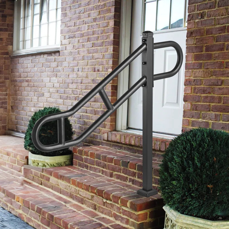 VEVOR VEVOR Single Post Handrail for Outdoor 1-3 Step 40.5" Stair Handrail Floor Mount