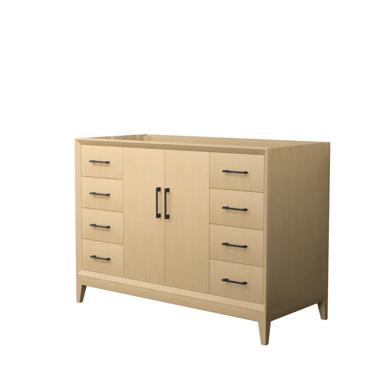 Wyndham Collection Janna 48" Freestanding Single Bathroom Vanity with Marble Top