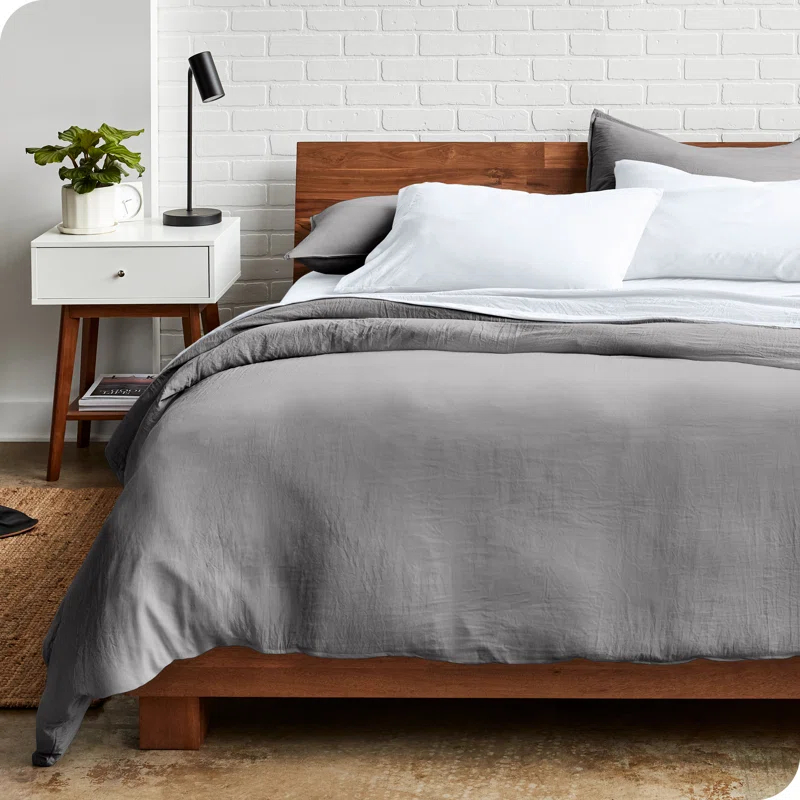 Bare Home Washed Microfiber Duvet Cover Set