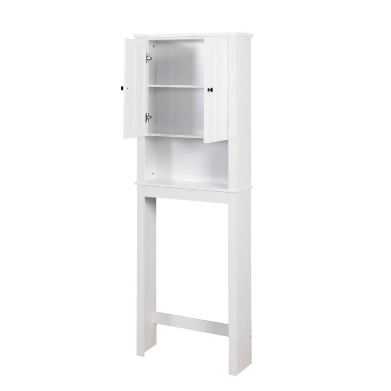 HLILish Bathroom Wooden Storage Cabinet Over-The-Toilet Space Saver With A Adjustable Shelf 23.62X7.72X67.32 Inch