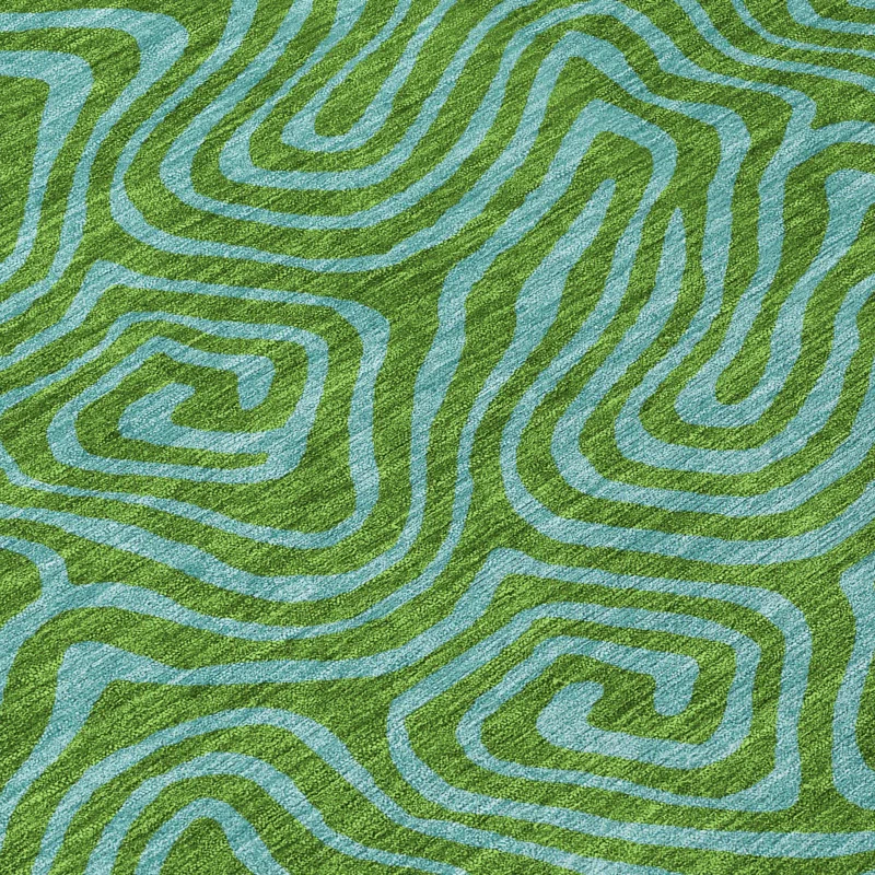 Machine Washable Indoor/Outdoor Chayden ACN1031 Green Rug