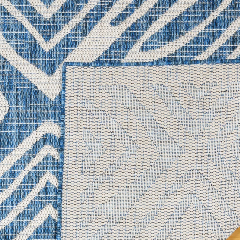 Gertmenian Gertmenian Tropea Stella Navy Blue/Ivory Tibal Diamond Indoor/Outdoor Flatweave Area Rug