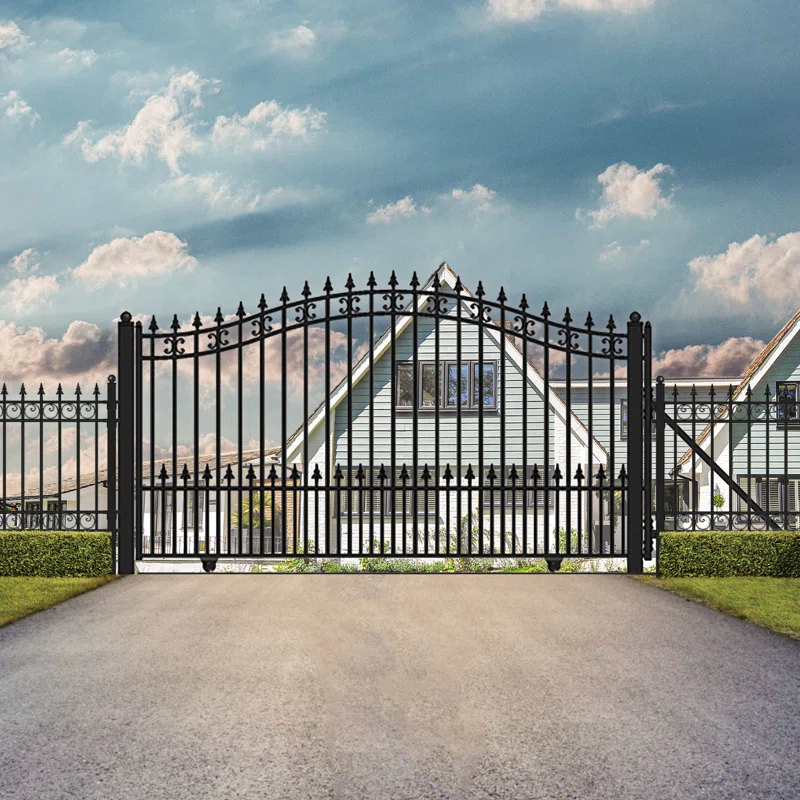 ALEKO Steel Single Swing Driveway Gate - PARIS Style
