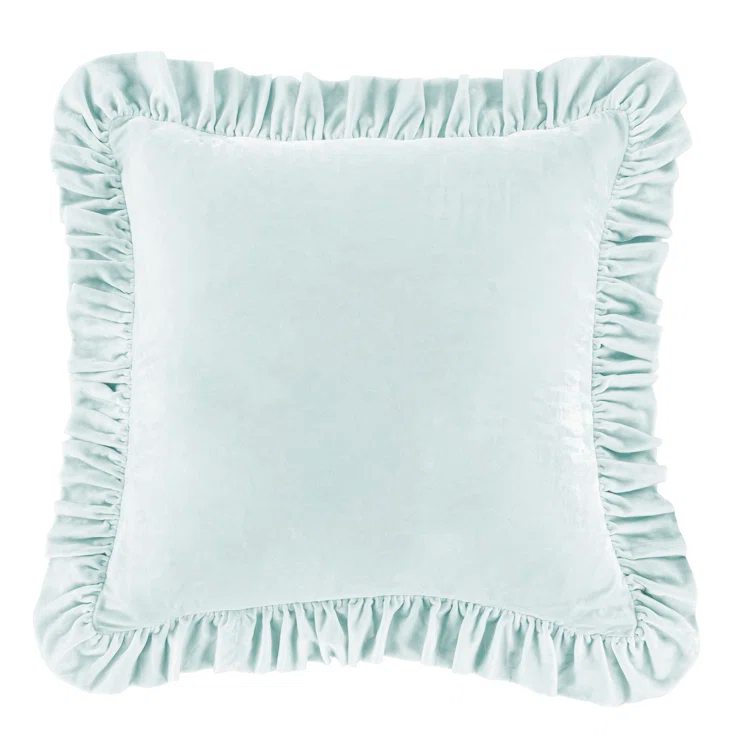 Stella Faux Silk Velvet Classic Chic Modern Rustic Ruffled Euro Sham