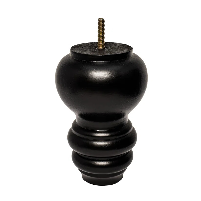 Architectural Products by Outwater L.L.C. 6 in x 4 in Solid Hardwood Round Bun Foot - 1 Piece