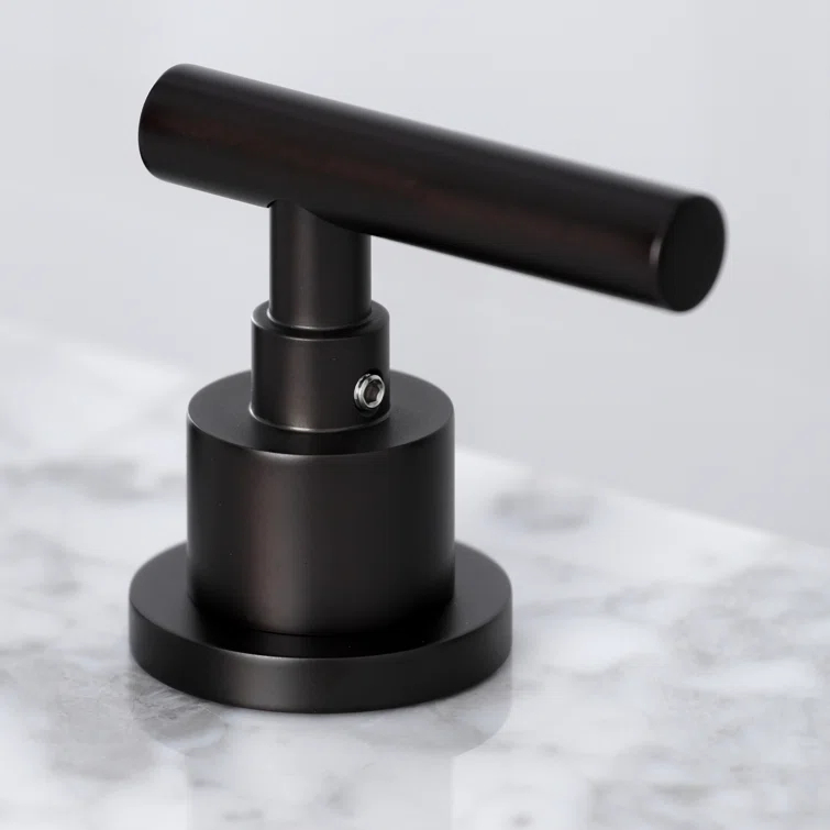 Kingston Brass Manhattan Two-Handle 3-Hole Deck Mount Widespread Bathroom Faucet with Brass Pop-Up Drain