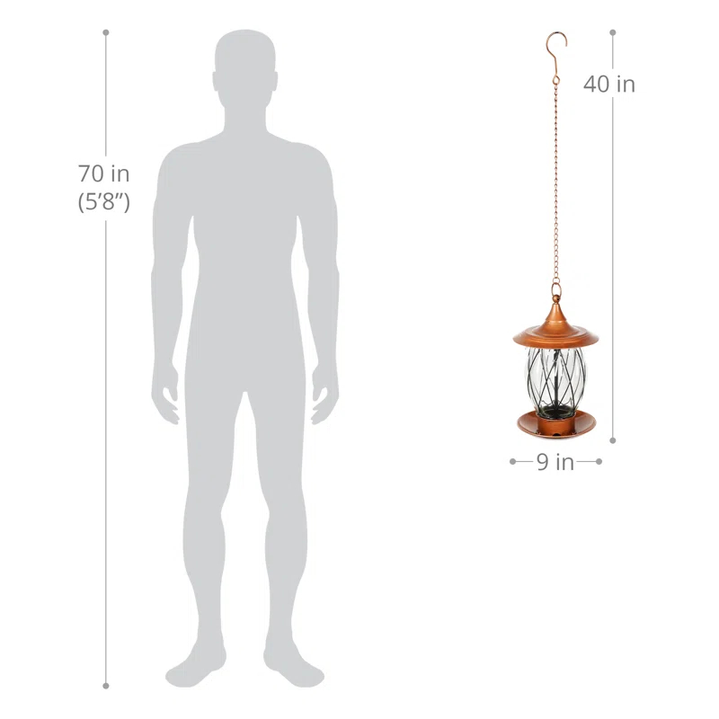 Exhart Exhart Solar Bird Feeder, 8.66 by 14.96 Inches