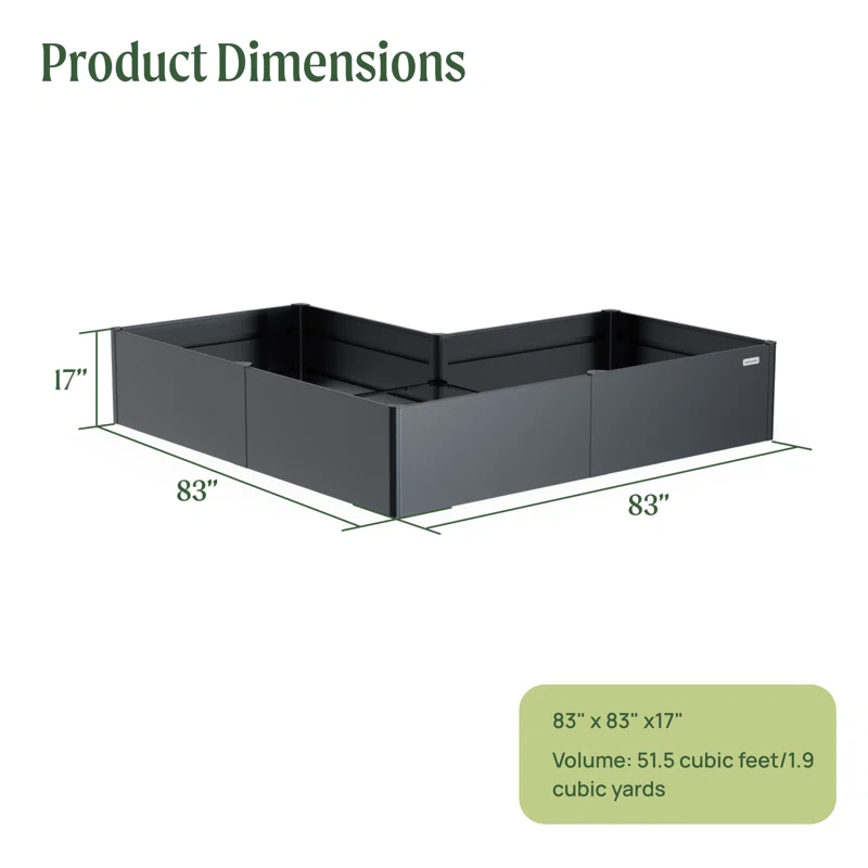 Vego Garden Metal Outdoor L Shape Planter Box