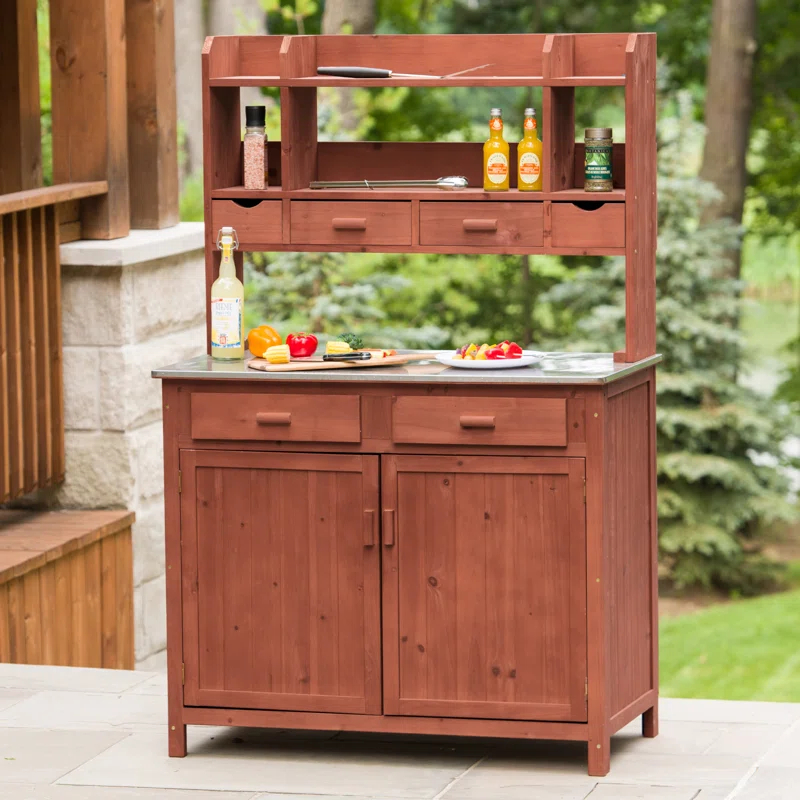 Leisure Season Outdoor Entertainment 42'' Stainless Steel Freestanding Drawers
