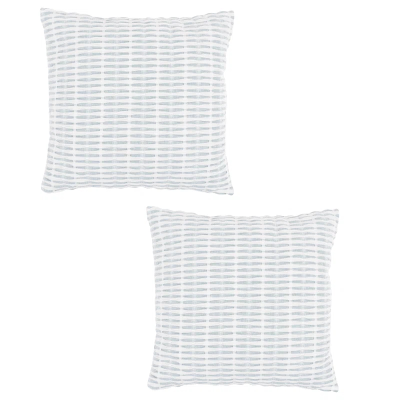 KAF Home Pleated Please Striped Cotton Pillow Cover (Set of 2)