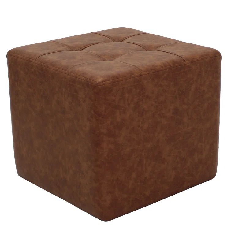 Factory Direct Partners Distressed Tufted Square Ottoman