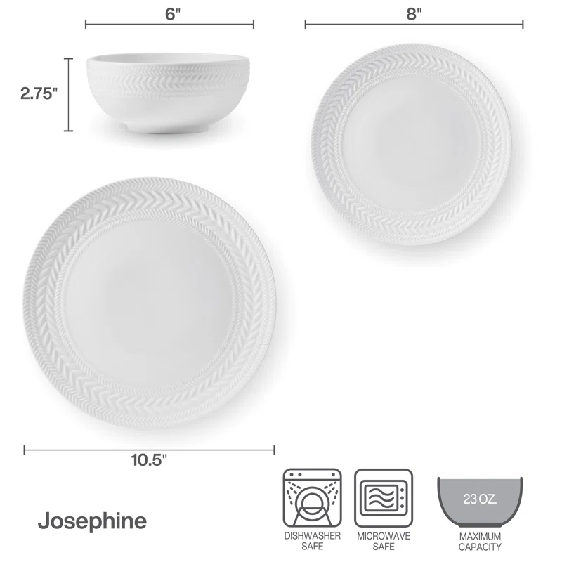 Pfaltzgraff Pfaltzgraff Josephine 24-Piece Porcelain Dinnerware Set, Service for 8