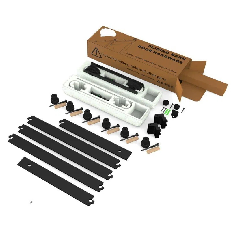 MARLIN MANUFACTURING COMPANY, INCORPORATED 6FT Sliding Barn Door Hardware Kit For Single Wood Door, Smoothly And Quietly, Easy To Install Fit 35" Wide And 1.18"-1.96" Thickness Door Panel, Includes Installation Instruction