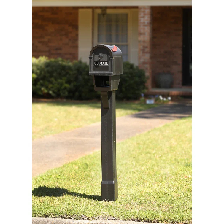 Postal Pro Mailboxes Hampton 53'' H 4x4 Decorative Post with Newspaper Holder