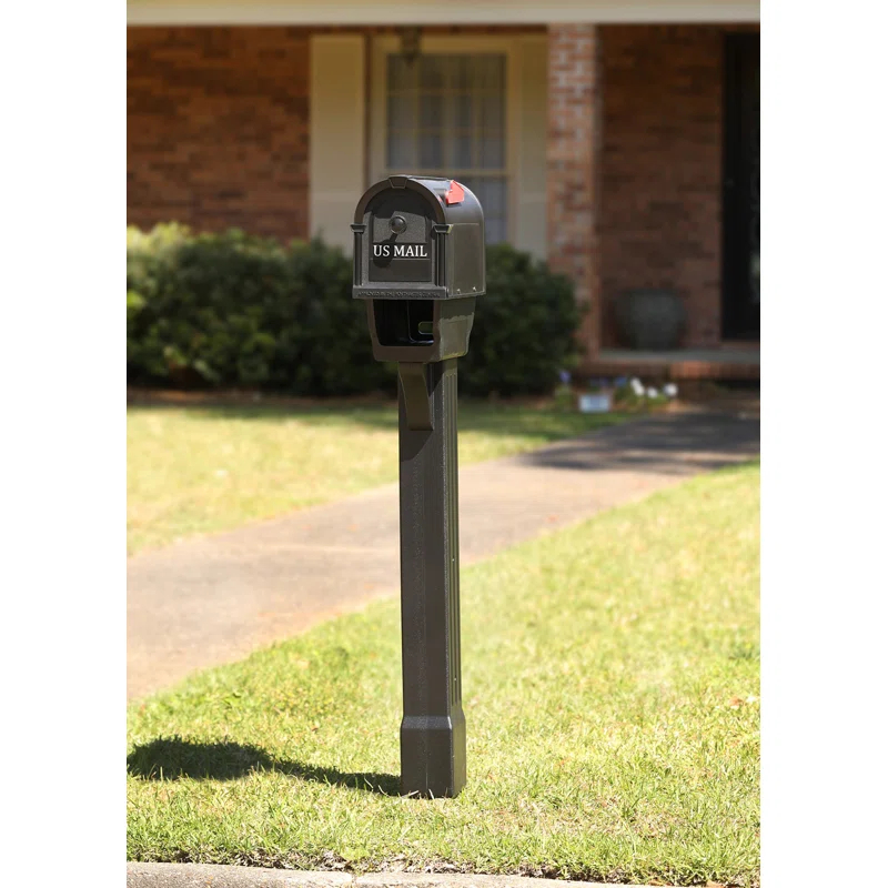 Postal Pro Mailboxes Hampton 53'' H 4x4 Decorative Post with Newspaper Holder