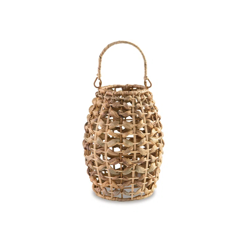 Enna Lantern, Bohemian Style, Candle Stand, Brown Rattan Woven