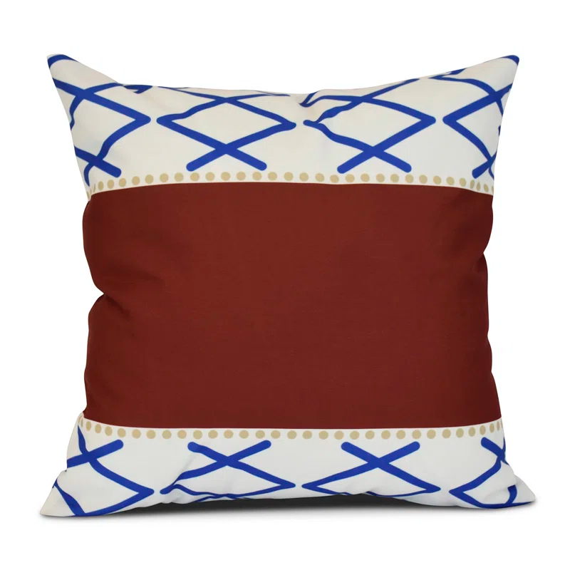 e by design Sail, Sun, & Fun Geometric Indoor/Outdoor Reversible Throw Pillow