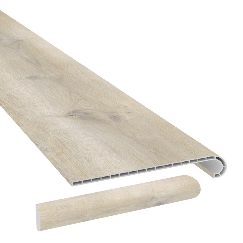 Victoria Home Vinyl 1.73'' Thick x 12.2'' Wide x 49.8'' Length Stair Tread with Cap Universal