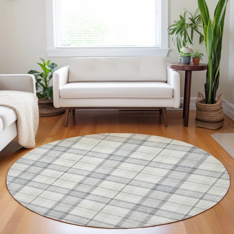 Machine Washable Indoor/Outdoor Chayden ACN1052 Silver Rug