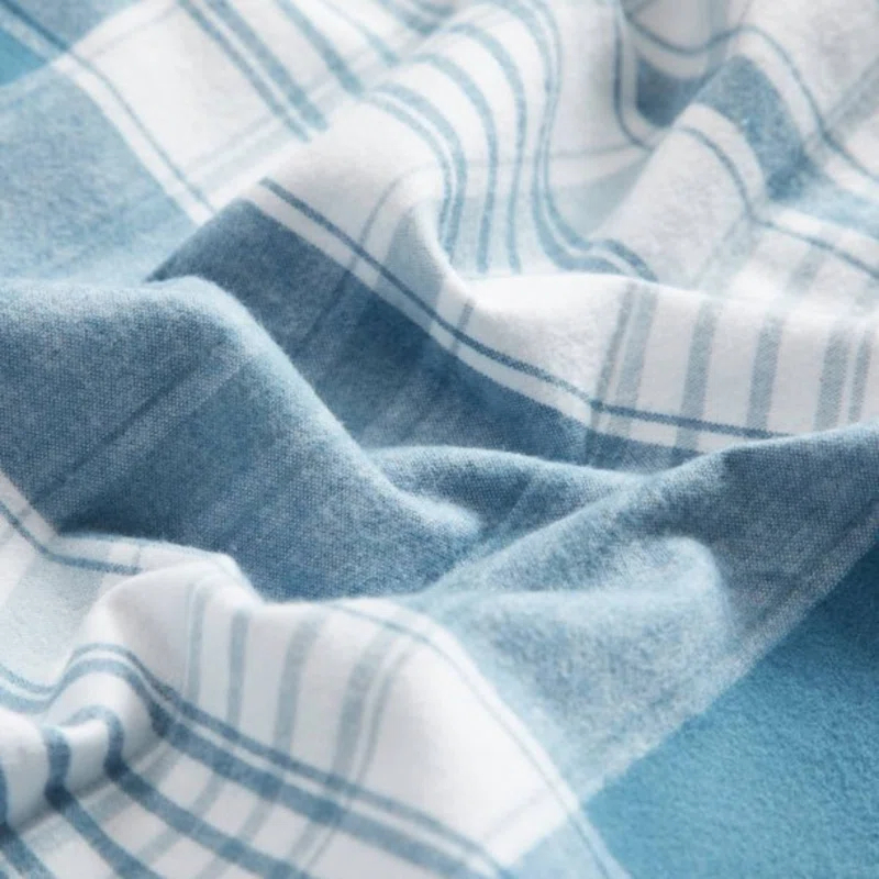 Cotton Flannel Plaid Comforter Set