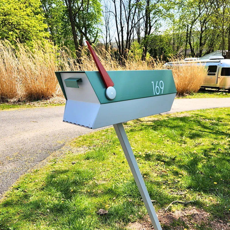 Modern Post Mounted Mailbox