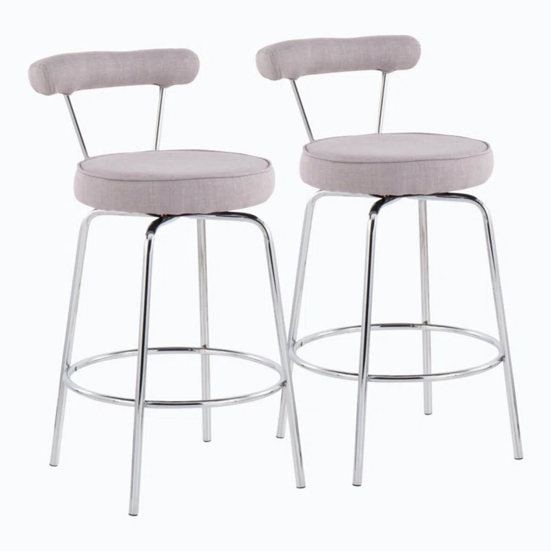 Wenty Upholstered Counter Extra Tall Stool with Metal Frame (Set of 2)