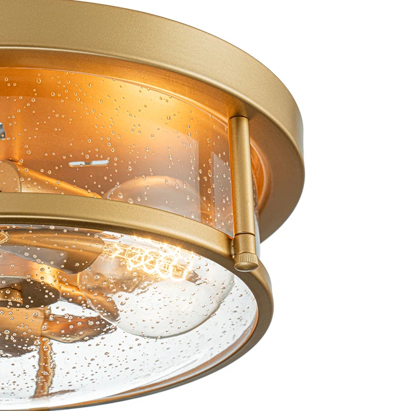 Lampkins 2 - Light Seeded Glass Shaded Flush Mount