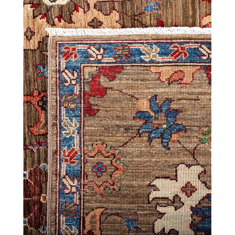 Isabelline Demontra One-of-a-Kind 8' 3" X 9' 10" New Age Wool Area Rug Brown