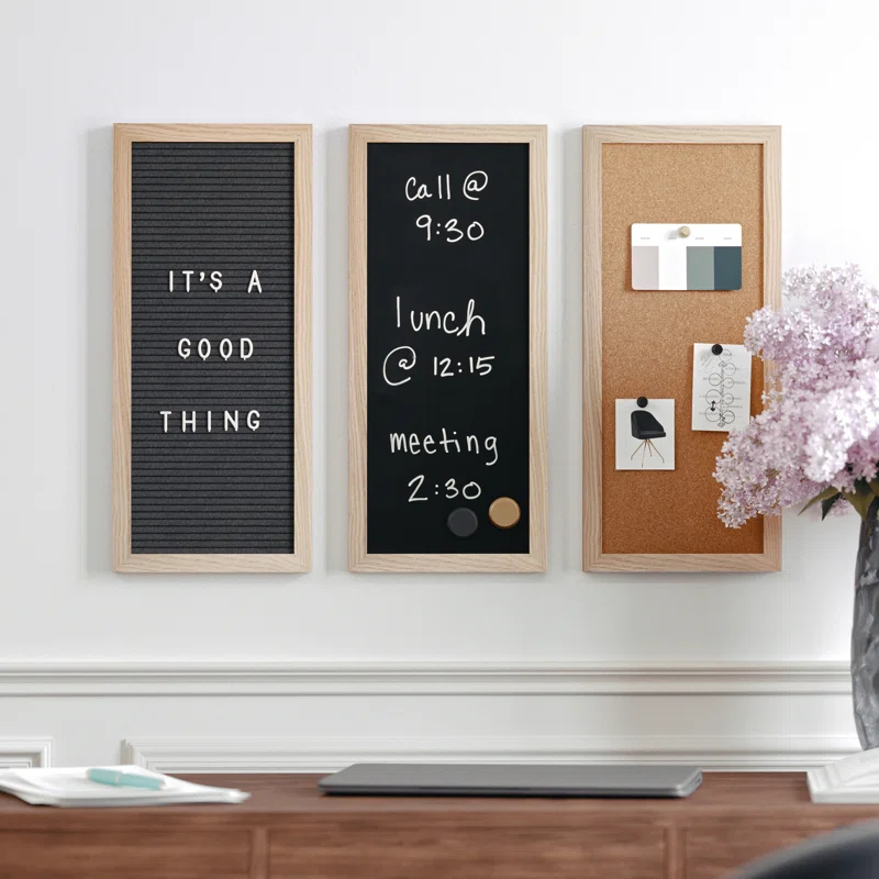Martha Stewart Thomas Martha Stewart Cork Board, Chalk Board, Letter Board Set with Included Push Pins, Magnets, Liquid Chalk