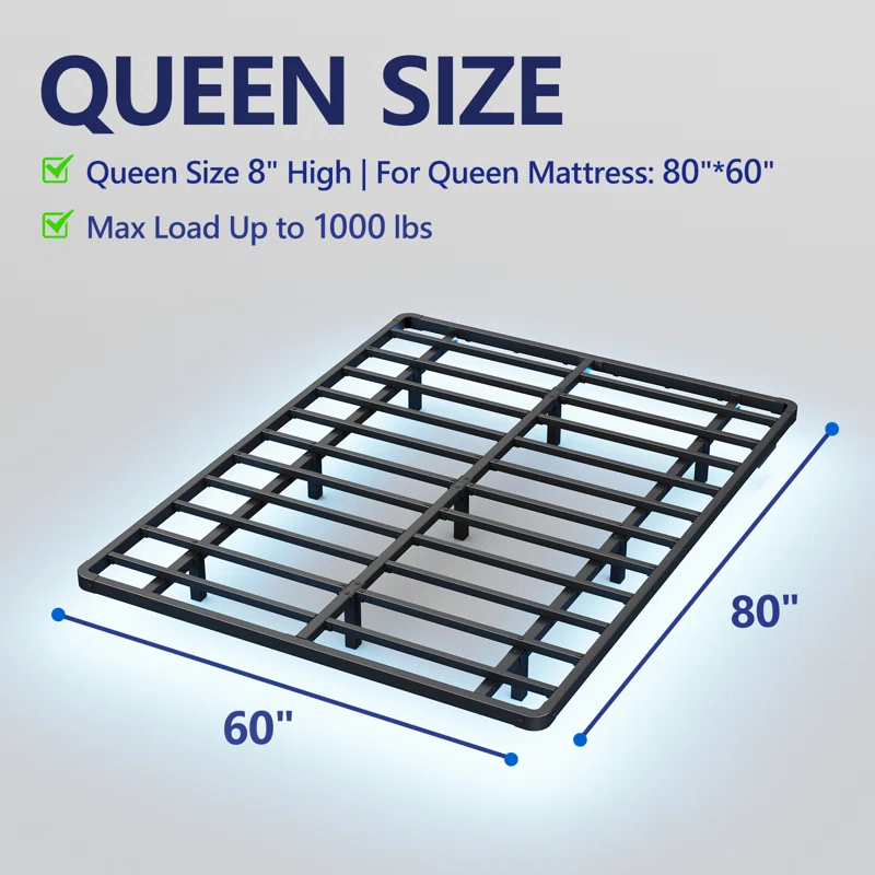 Alwyn Home Floating Bed Frame With Led Lights Metal Platform Bed, No Squeak