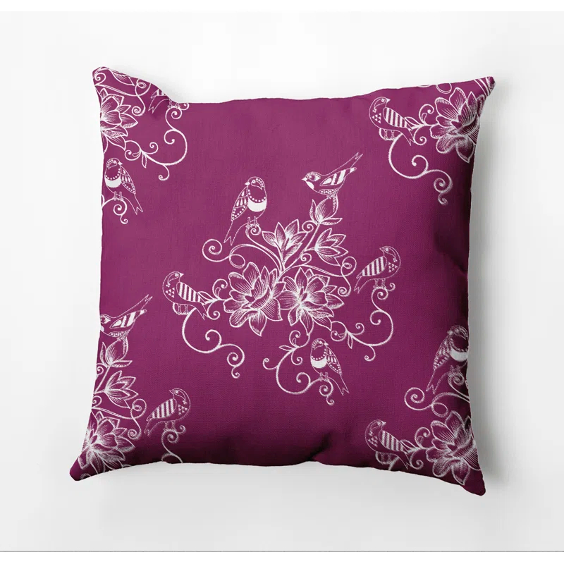 e by design Botanical Blooms Floral Indoor/Outdoor Reversible Throw Pillow