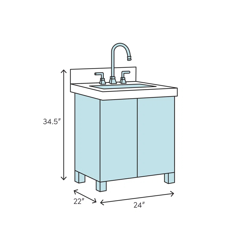 Mercer41 Mundy 24'' Single Bathroom Vanity with Stone Top