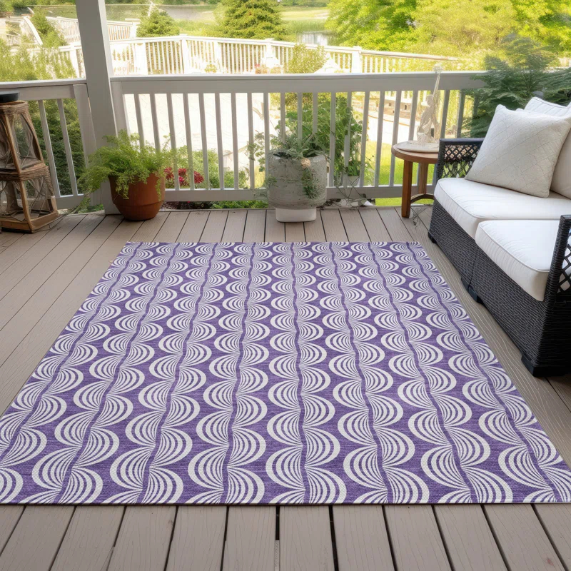 Machine Washable Indoor/Outdoor Chayden ACN1055 Purple Rug