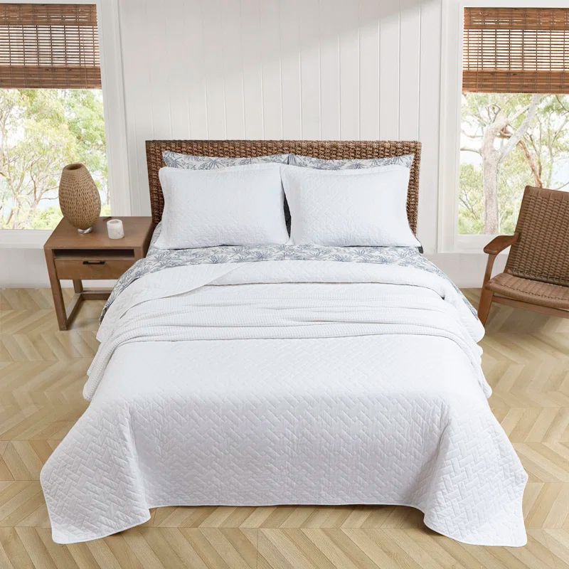 Tommy Bahama Home Tommy Bahama Raffia Solid Cotton Reversible Quilt Set