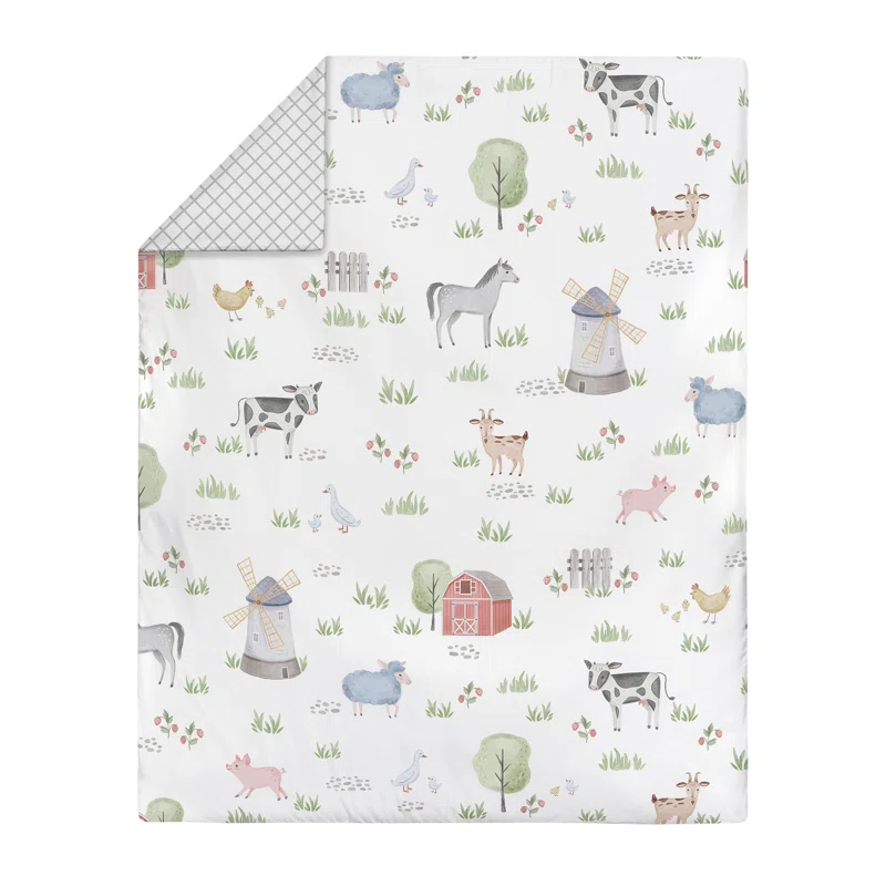 Farm Animals 5 Piece Toddler Bedding Set (Set of 5)