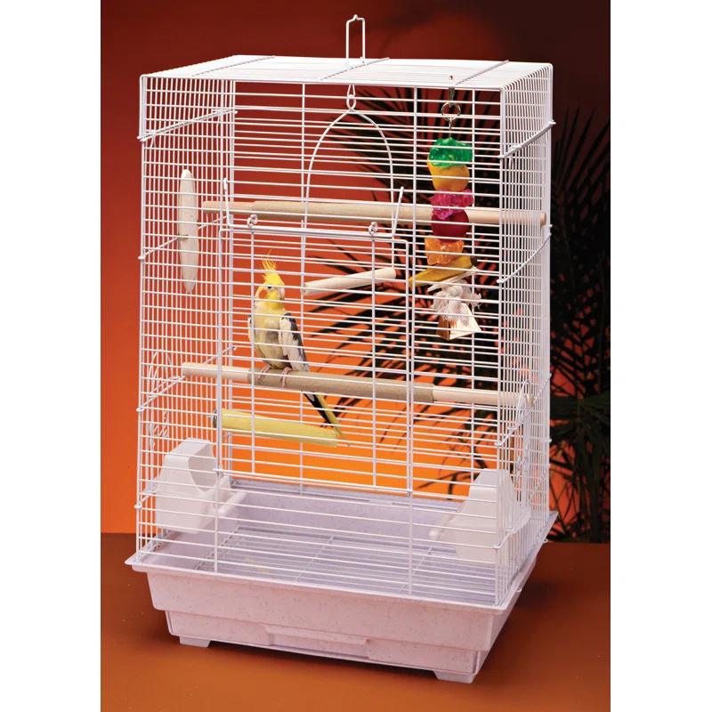 Penn Plax Medium Birdcage Starter Kit - Square Dome- White