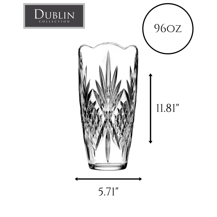 Godinger Silver Art Co Dublin Crystal Tall Table Vase