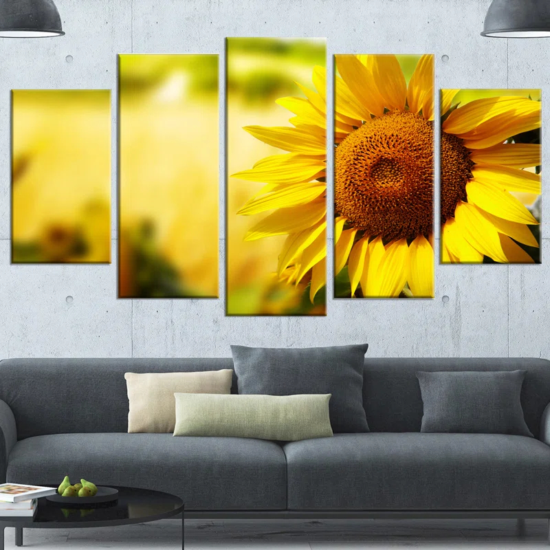 Design Art " Beautiful Tuscany Sunflower " 5 - Pieces