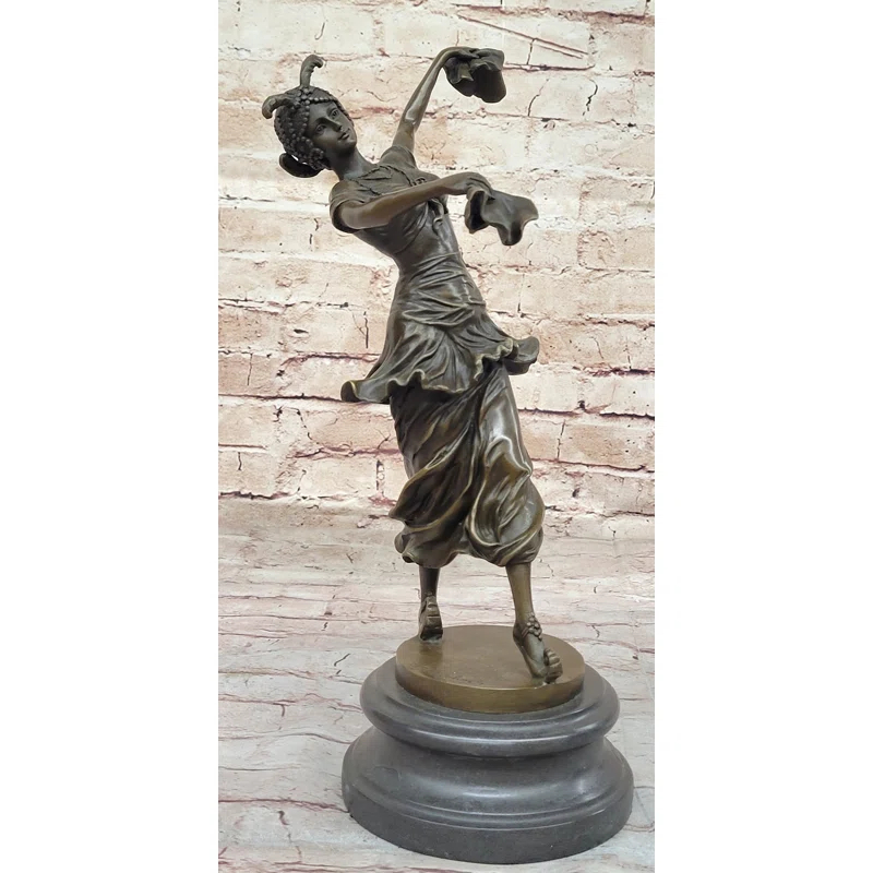 Rosdorf Park Hetal Art Deco Bronze Performer Dancer Girl By Colinet On Marble Base