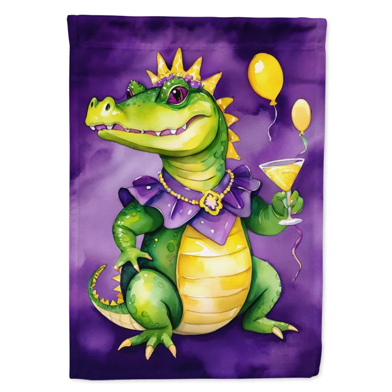 Caroline's Treasures Double Sided 40'' H x 28'' W Polyester Mardi Gras House Flag